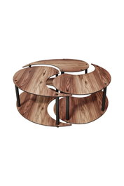 Hanah Home Juego Mesa de Centro 3 Piezas 3 70, Nogal, Salón, 100% MDF